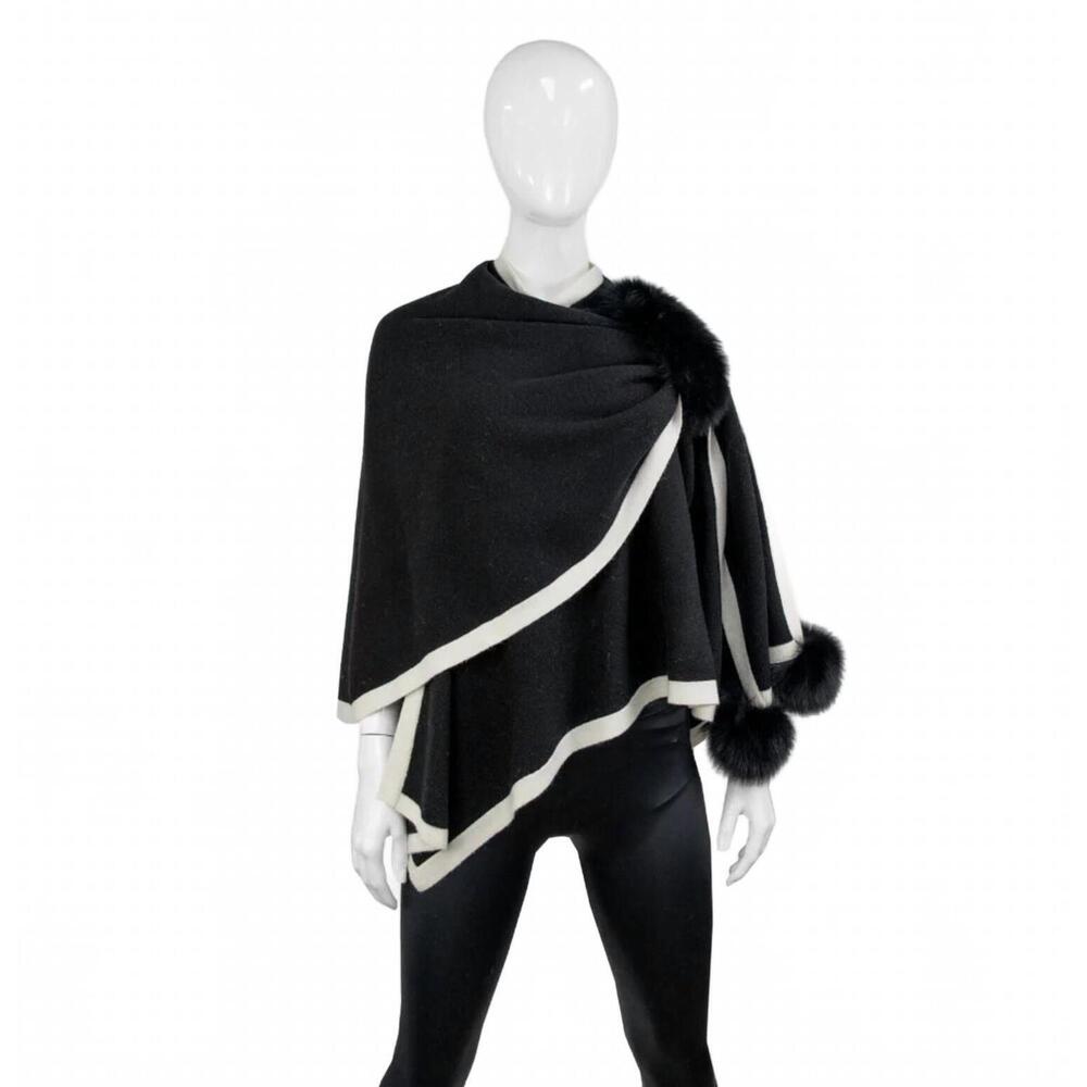 NEW MITCHIE'S MATCHINGS fox pom pull thru wrap in black